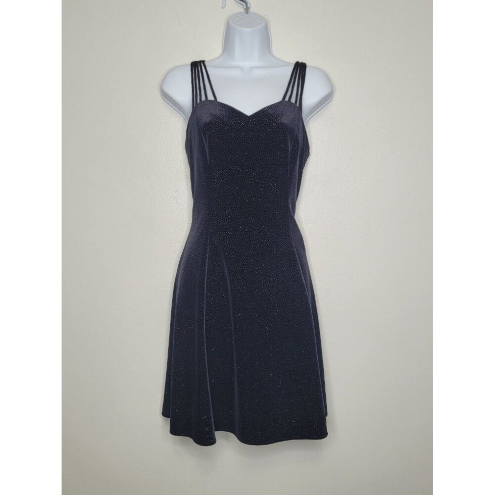 Y2k Vintage Jump black sparkly mini homecoming dance grunge goth dress 7/8